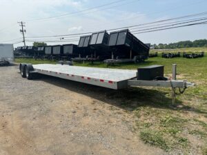 2025-7x35-JF-OPEN-CAR-HAULER-SLIDE-OUT-RAMPS-4.jpg 2025 JF Trailers 7×35 Galvanized Car Trailer – Torsion Axles