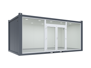 6×3.2m Glass Container, 1 Glass Wall