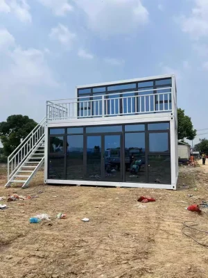 Two Floor Container House Kit with Glass Walls – Modern Double-Storey Modular Home