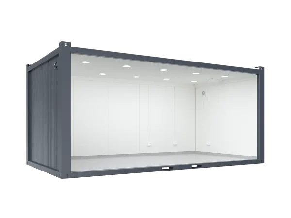 6×3.2m Glass Container, 1 Glass Wall
