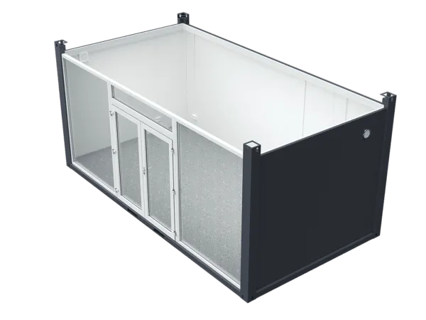 6×3.2m Glass Container, 1 Glass Wall